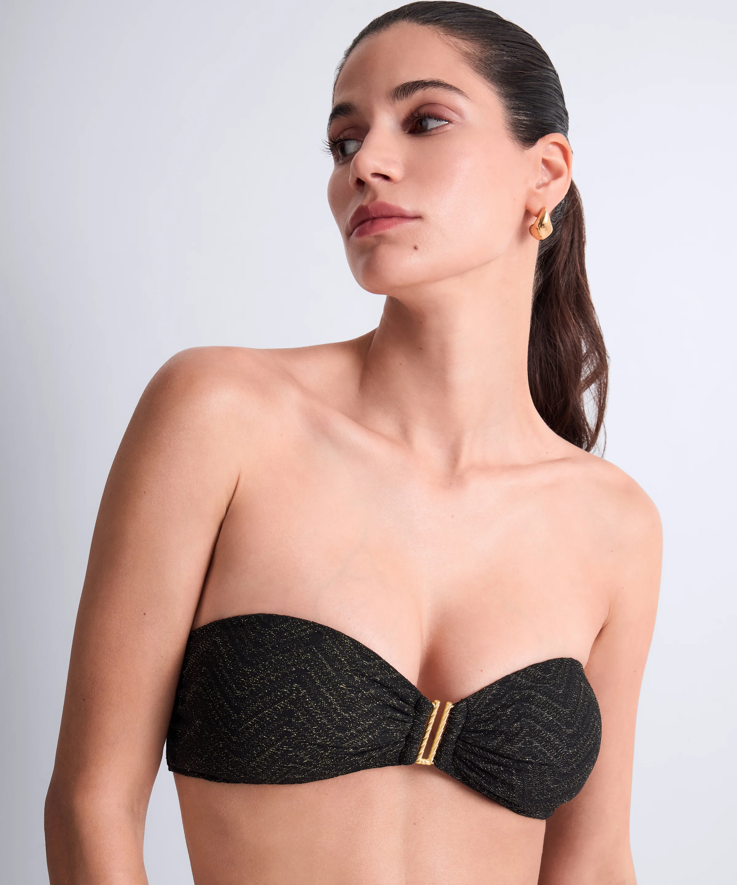 Golden Horizon Haut de maillot de bain Bandeau coques amovibles Black - Image 6