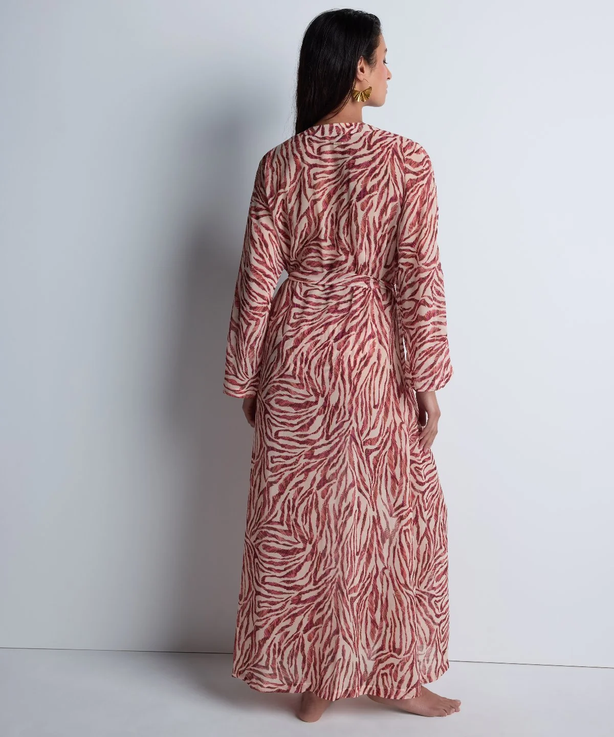 Beach Walk Kimono Pink Tiger - Image 4